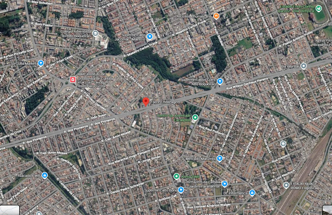 Mapa: localização da Force Embreagens em Curitiba